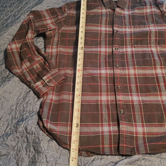 Eddie Bauer Men's Size Large Relaxed Fit Flannel Shirt Black Blue Red - Picture 6 of 10